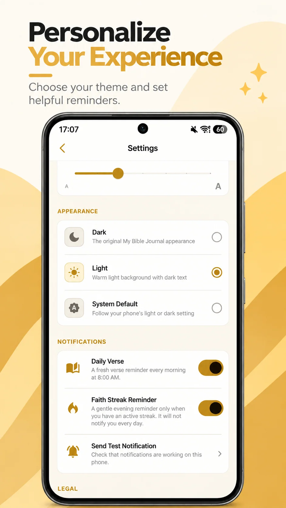 Actual app screenshot: Make it yours